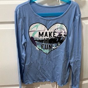 Justice- Blue Long Sleeved Shirt